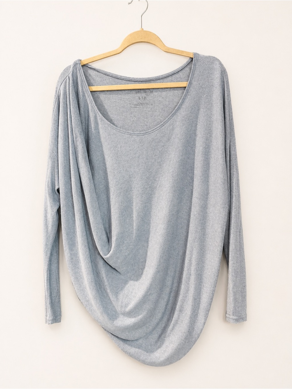 We The Free Light Blue Draped Long-Sleeve Women’s Top